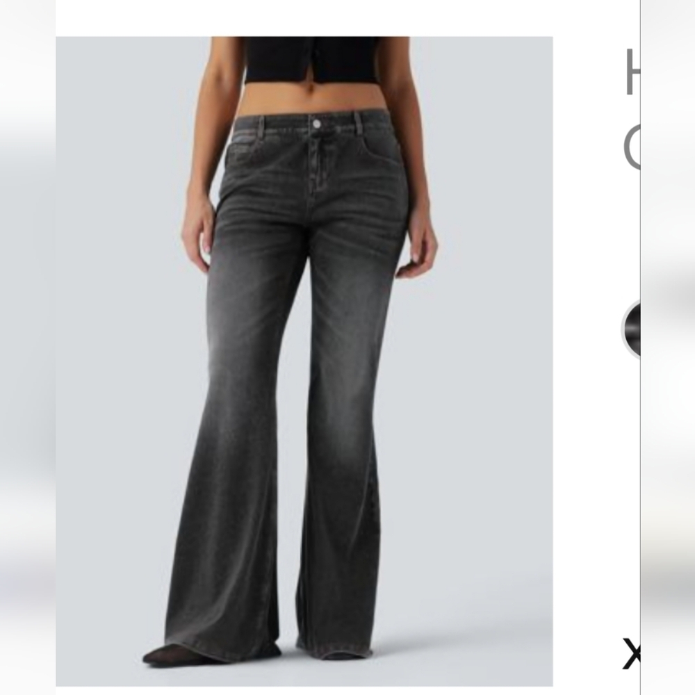 Halara FLEX Low Rise Jeans Size Large Phantom DENIM
